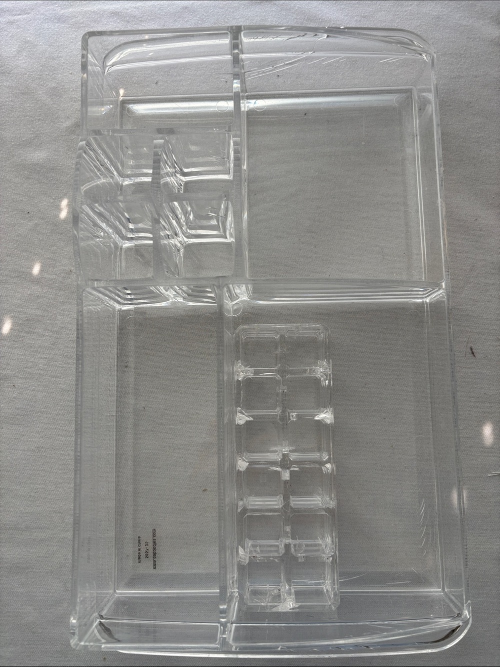 Clear Makeup Organizer Tray - Multi-Compartment Cosmetic Storage